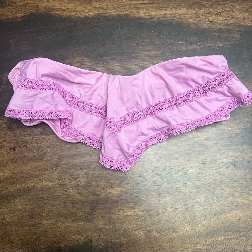Xhilaration pink and purple bandeau bikini top size large